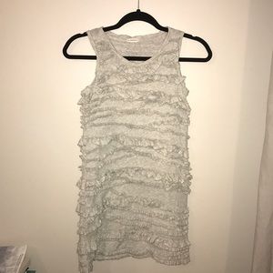 Crewcuts/JCrew gray ruffle dress